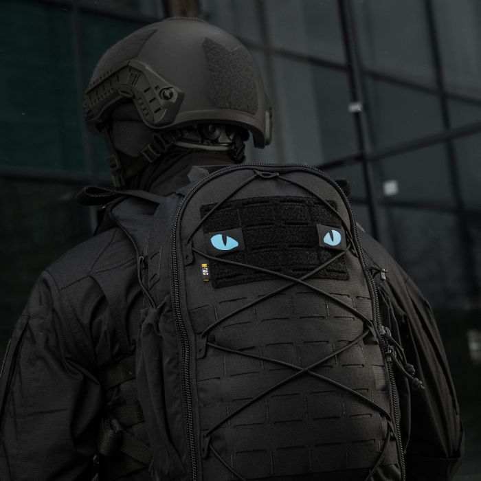 M-Tac нашивка Tiger Eyes Laser Cut (пара) Black/Blue/GID