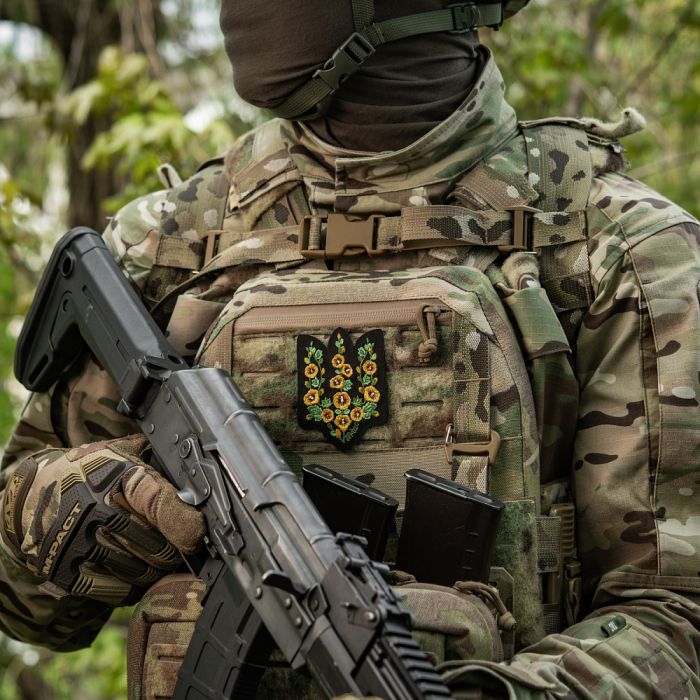 M-Tac нашивка Тризуб Мальви (вишивка) Black