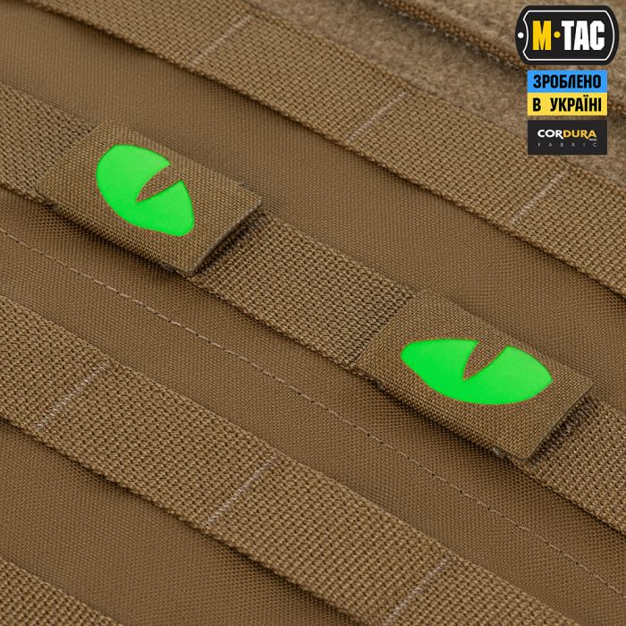 M-Tac нашивка Tiger Eyes Laser Cut (пара) Coyote/Green/GID