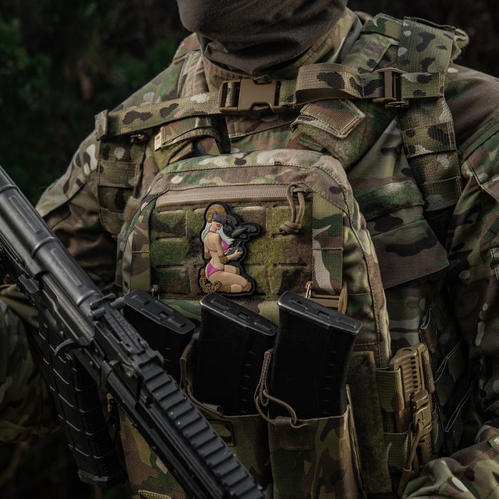 M-Tac нашивка Tactical girl №6 PVC White/Pink/Coyote V1