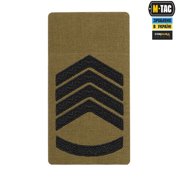 M-Tac погон на липучці Головний сержант (вишивка) Coyote