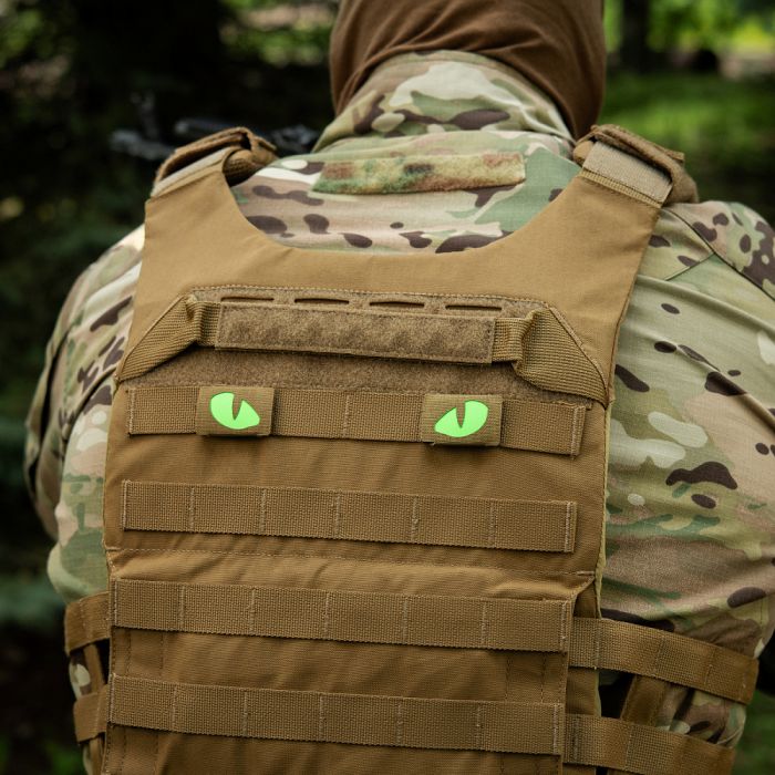M-Tac нашивка Tiger Eyes Laser Cut (пара) Coyote/Green/GID
