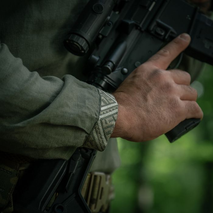 M-Tac вишиванка 100% льон тип 2 олива