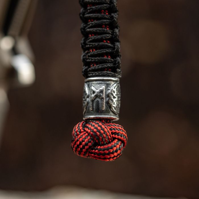 M-Tac темляк Scandinavian Mannaz Silver Black&Red