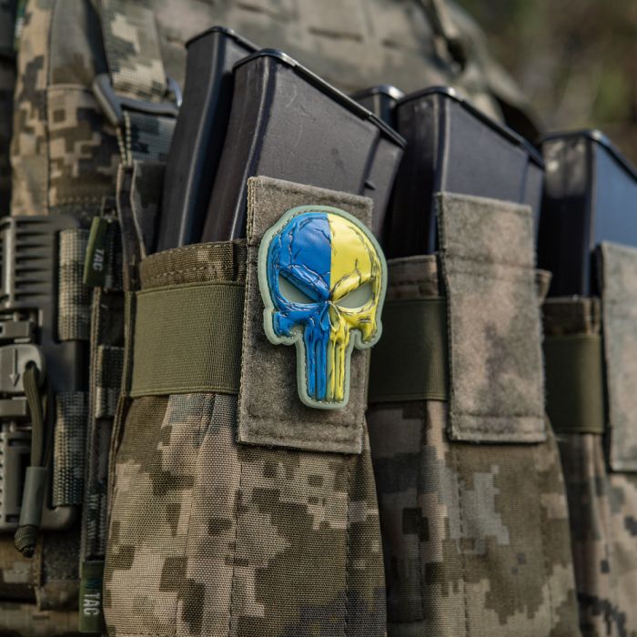 Нашивка Punisher синьо-жовтий GID