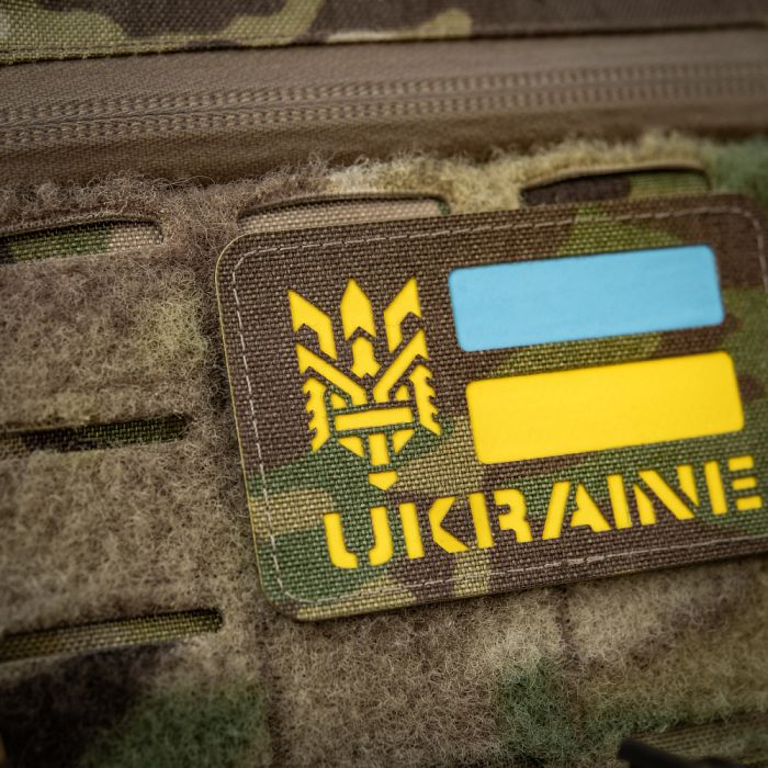 M-Tac нашивка Ukraine (с Тризубом) Laser Cut Multicam/Yellow/Blue/GID