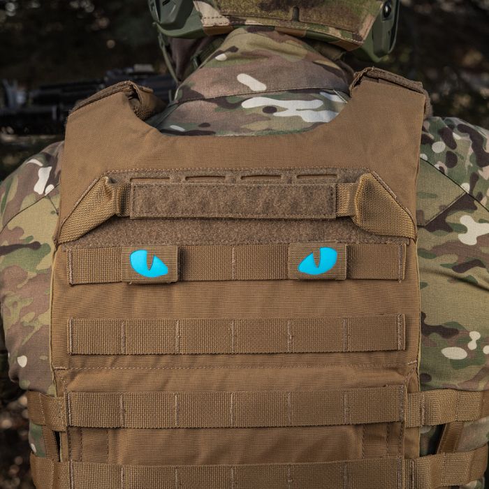 M-Tac нашивка Tiger Eyes Laser Cut (пара) Coyote/Blue/GID