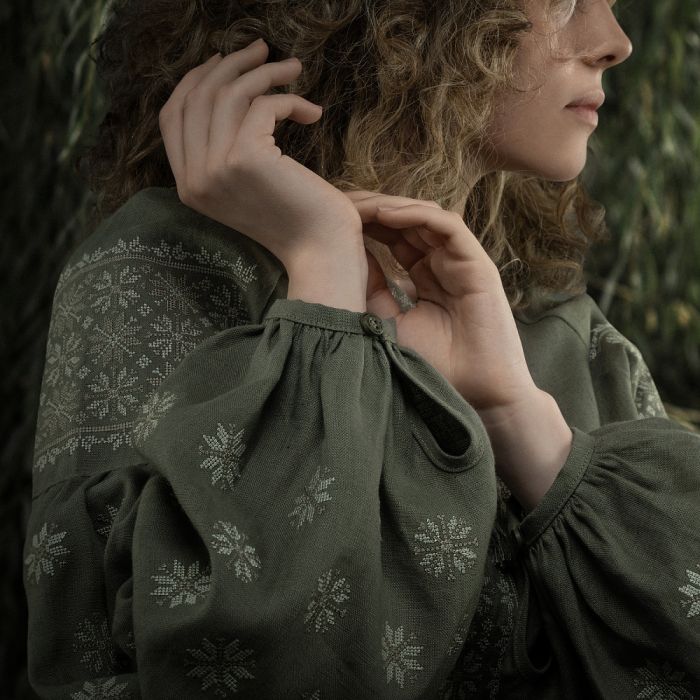 M-Tac вишиванка жіноча 100% льон тип 2 олива