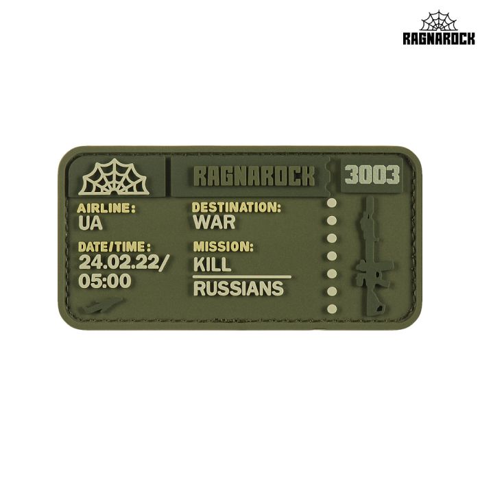 Ragnarock нашивка TICKET to the WAR Olive