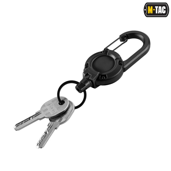 M-Tac карабин зі шнуром для ключів Black