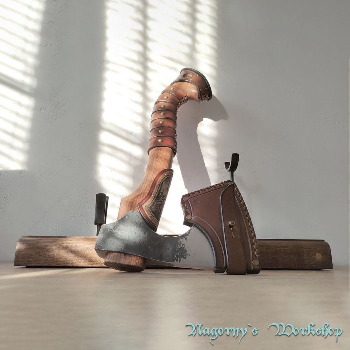 VIP подарунок сокира в латуні з сталі T72