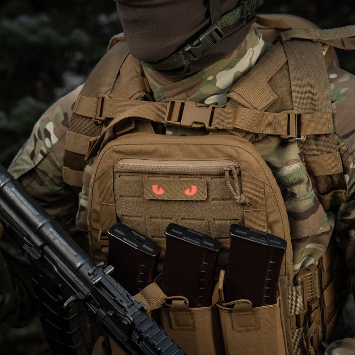 M-Tac нашивка Cat Eyes Laser Cut Coyote/Red/GID