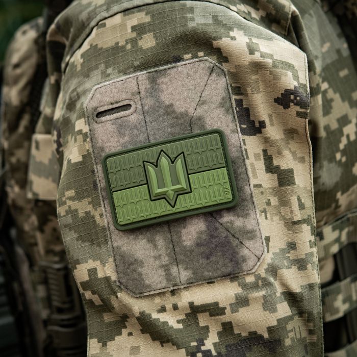 M-Tac нашивка прапор України з тризубом ЗСУ PVC Olive