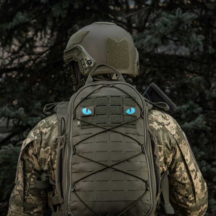 M-Tac нашивка Tiger Eyes Laser Cut (пара) Ranger Green/Blue/GID