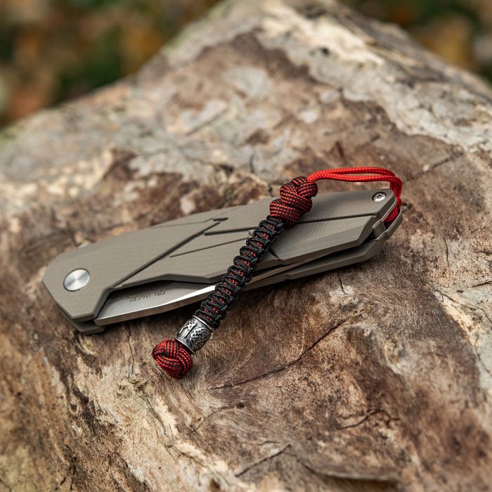 M-Tac темляк Scandinavian Mannaz Silver Black&Red