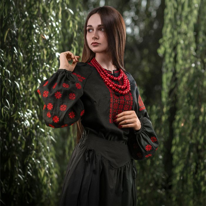 M-Tac вишиванка жіноча 100% льон чорна