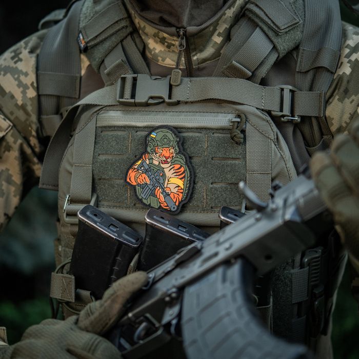 M-Tac нашивка Тигр Жовтий скотч PVC olive