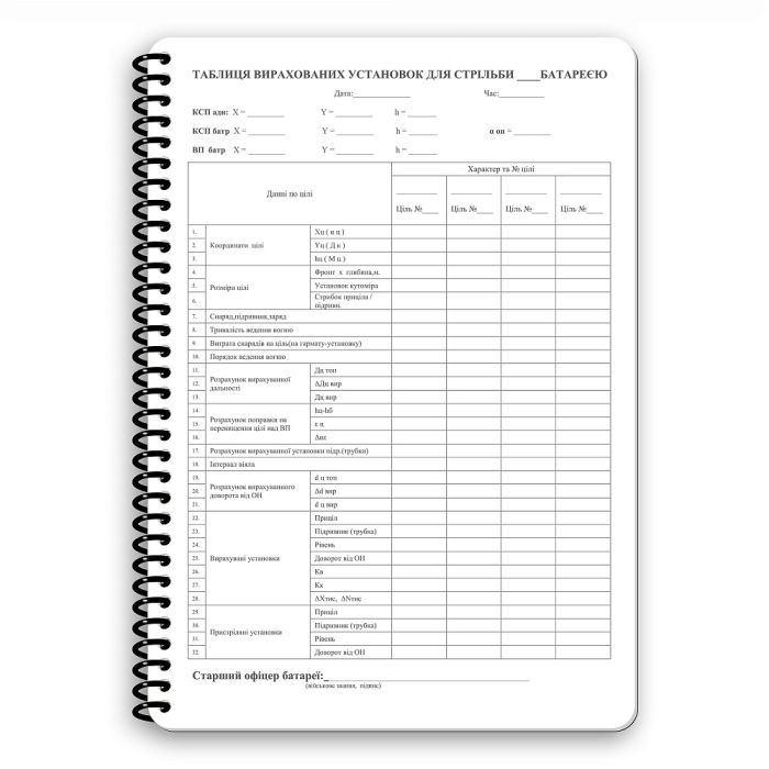 Ecopybook Tactical Блокнот Старшого офіцера батареї