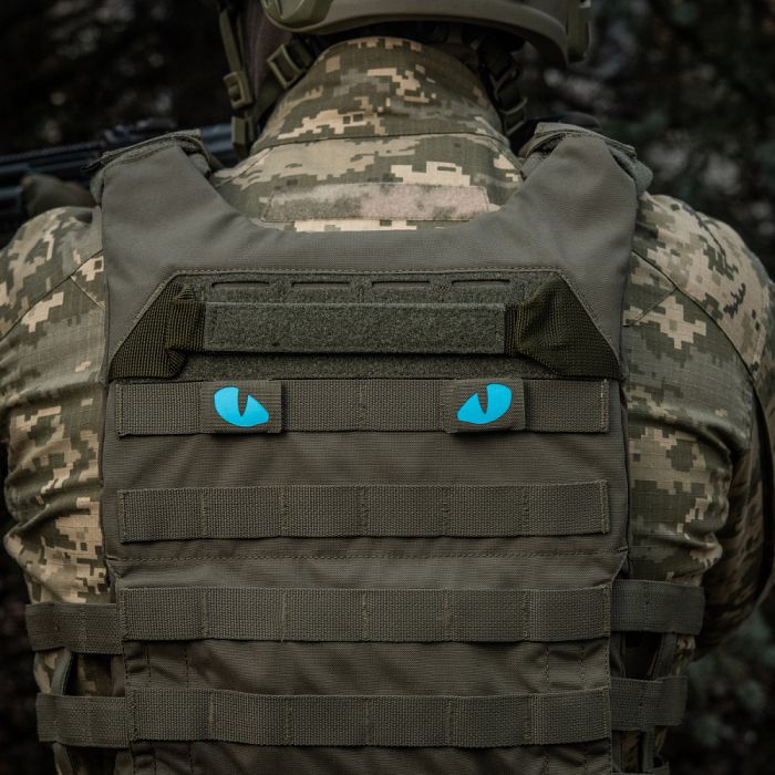 M-Tac нашивка Tiger Eyes Laser Cut (пара) Ranger Green/Blue/GID