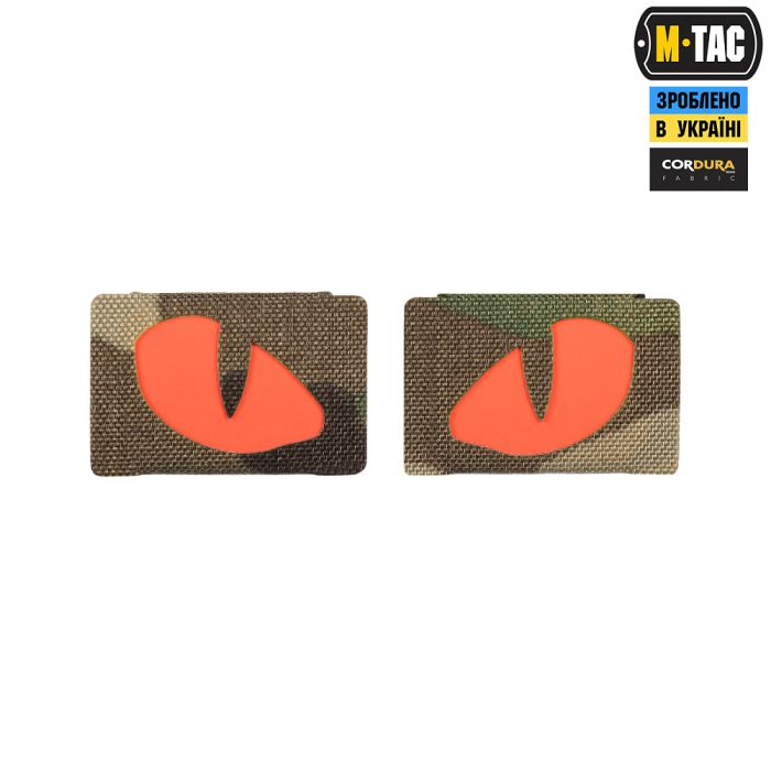 M-Tac нашивка Tiger Eyes Laser Cut (пара) Multicam/Red/GID