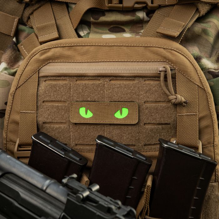 M-Tac нашивка Cat Eyes Laser Cut Coyote/Green/GID