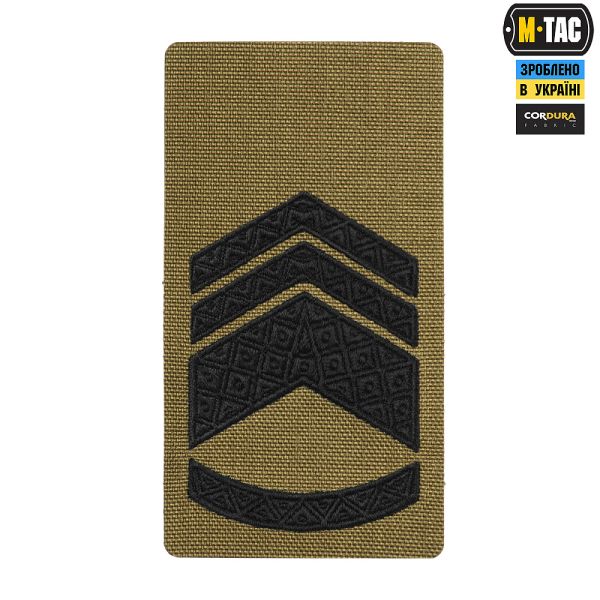 M-Tac погон на липучці Старший Майстер сержант (вишивка) Coyote
