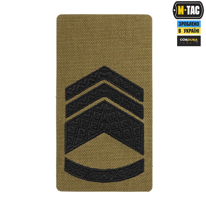 M-Tac погон на липучці Старший Майстер сержант (вишивка) Coyote