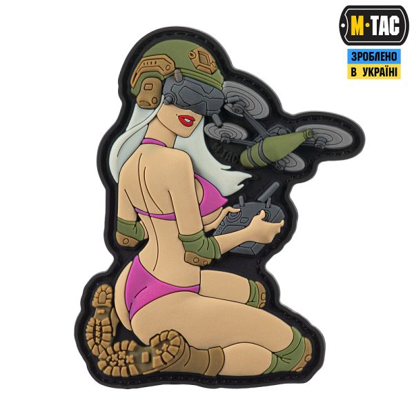 M-Tac нашивка Tactical girl №6 PVC White/Pink/Olive V2