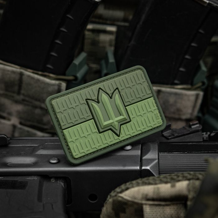 M-Tac нашивка прапор України з тризубом ЗСУ PVC Olive