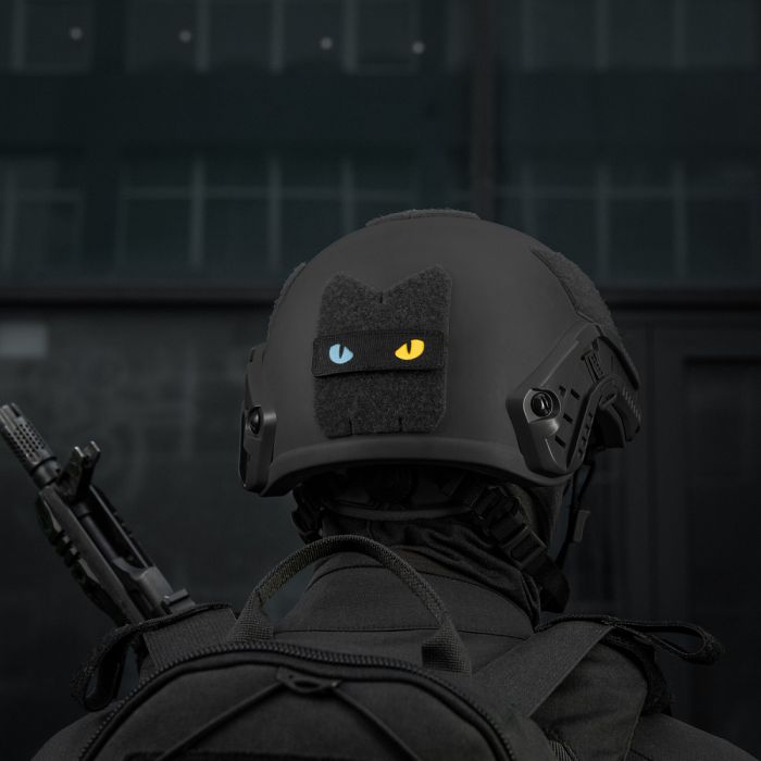 M-Tac нашивка Cat Eyes Laser Cut Black/Yellow/Blue/GID