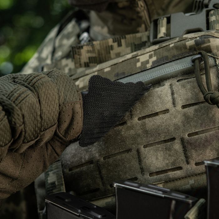 M-Tac нашивка Тризуб Червоний мак (вишивка) Black