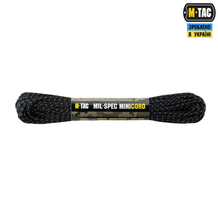 M-Tac паракорд Minicord Mil-Spec 30m Black Reflective