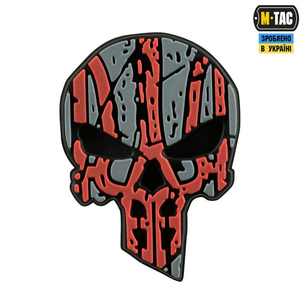 M-Tac нашивка Ukrainian Punisher 3D PVC Red/Black type 2