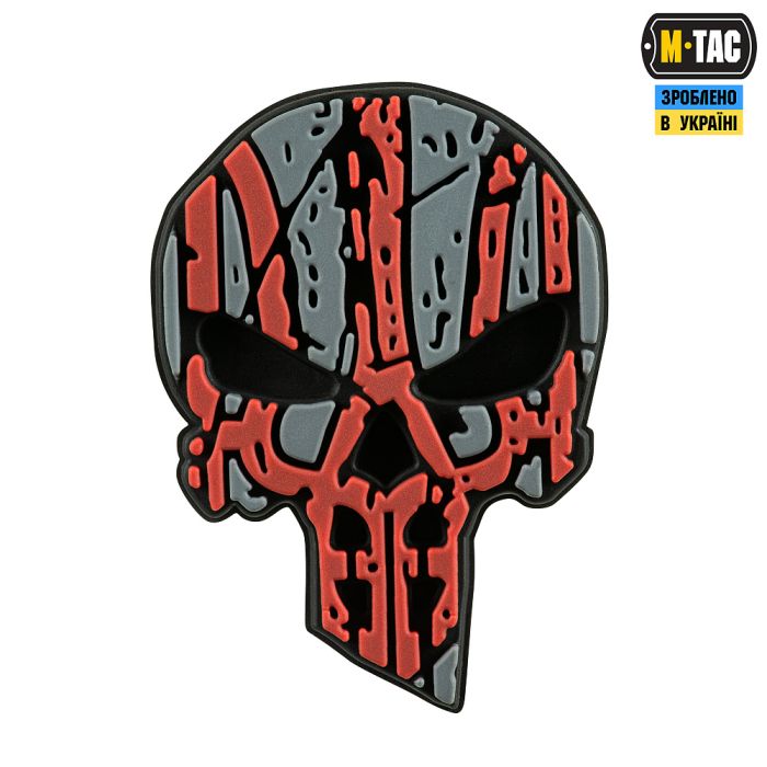 M-Tac нашивка Ukrainian Punisher 3D PVC Red/Black type 2