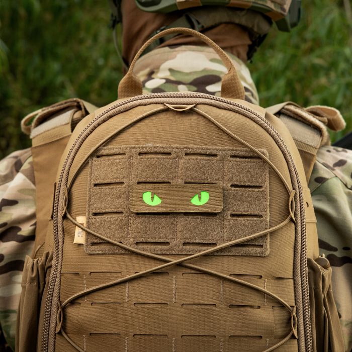 M-Tac нашивка Cat Eyes Laser Cut Coyote/Green/GID