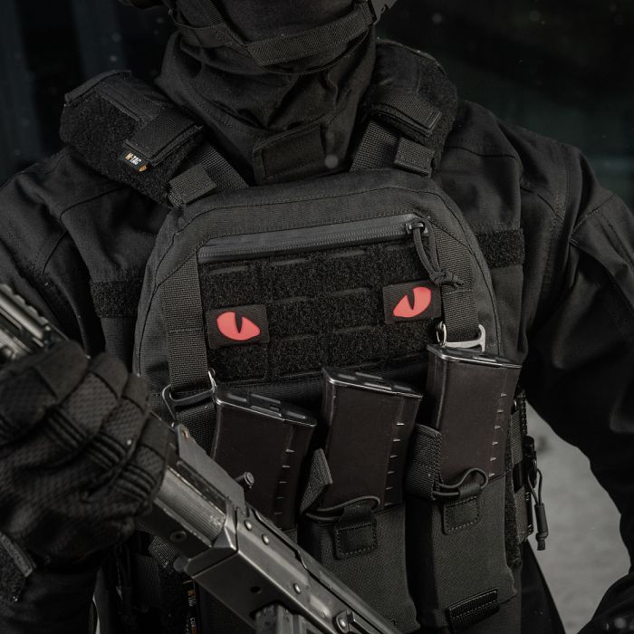 M-Tac нашивка Tiger Eyes Laser Cut (пара) Black/Red/GID