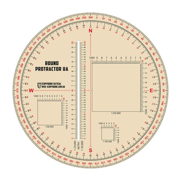 Ecopybook Tactical лінійка Protractor UA кругла 130 мм
