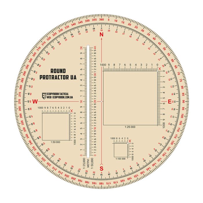 Ecopybook Tactical лінійка Protractor UA кругла 130 мм