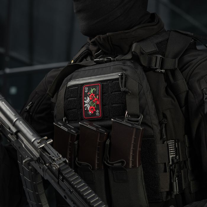 M-Tac нашивка Орнамент Мак (вишивка) Black/Red