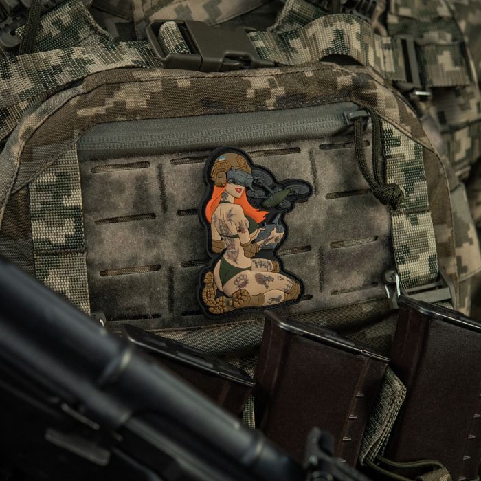 M-Tac нашивка Tactical girl №6 PVC redhead Hooligan Olive V1