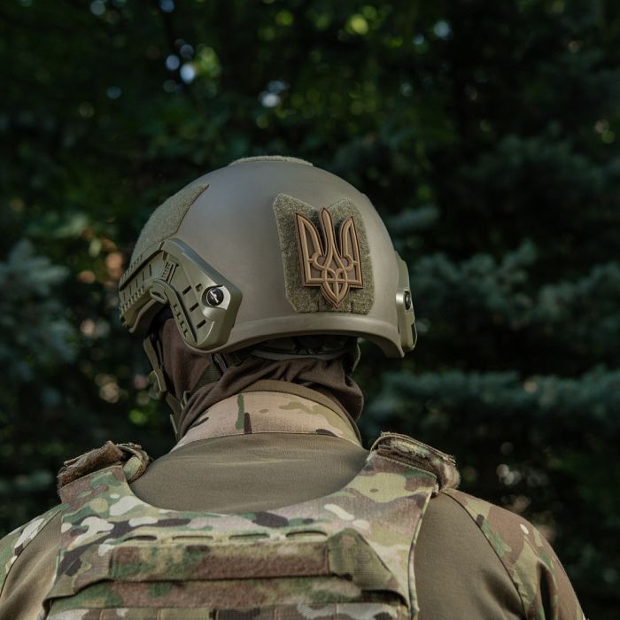 Нашивка Тризуб PVC великий койот