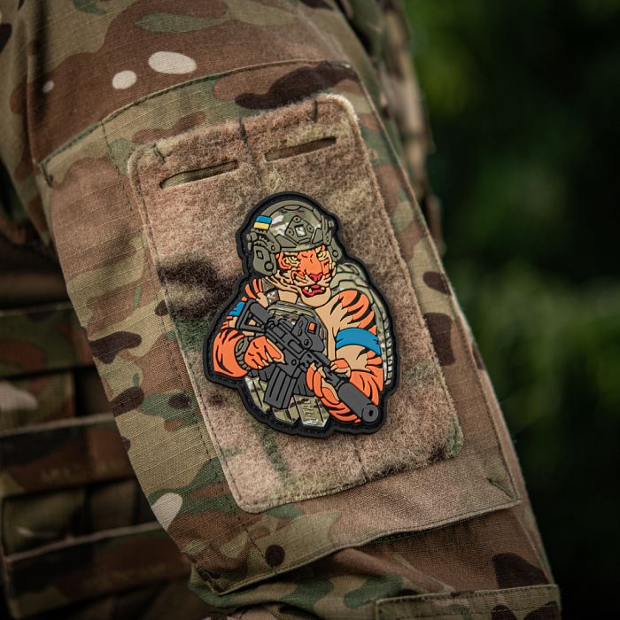 M-Tac нашивка Тигр Блакитний скотч PVC MC