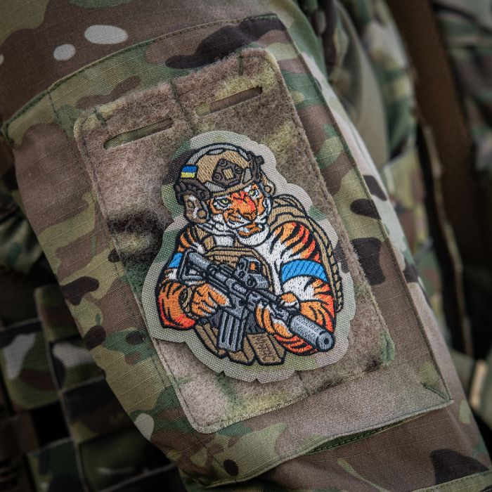 M-Tac нашивка Tiger (вишивка) Multicam/Coyote/Blue