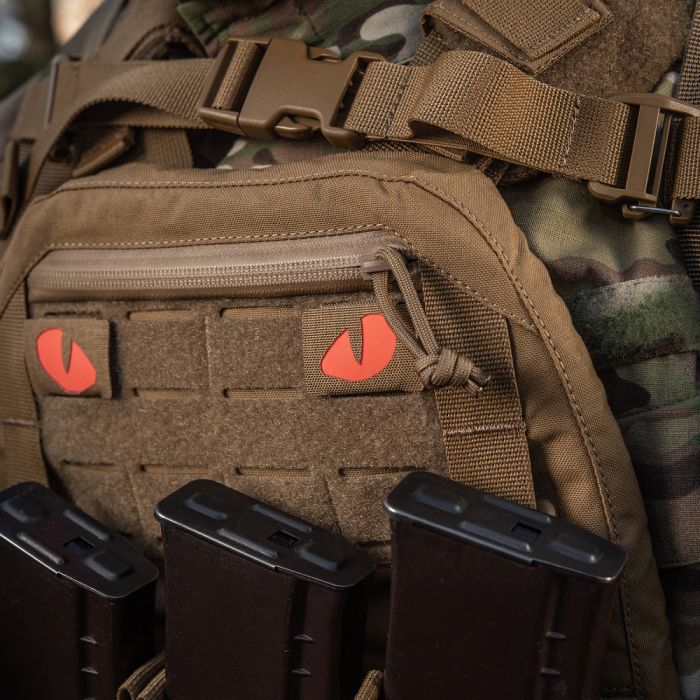 M-Tac нашивка Tiger Eyes Laser Cut (пара) Coyote/Red/GID
