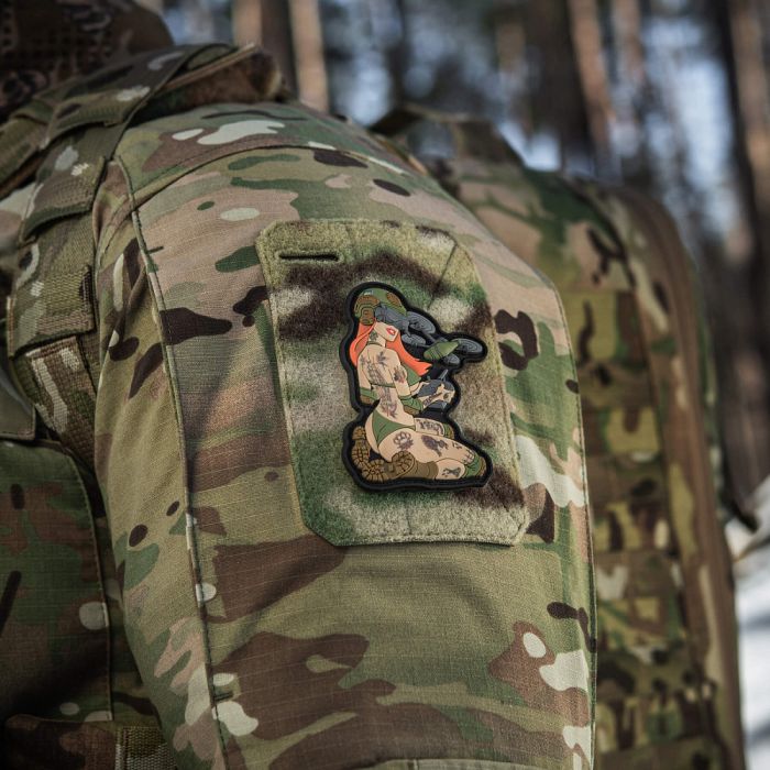 M-Tac нашивка Tactical girl №6 PVC redhead Hooligan Olive V2