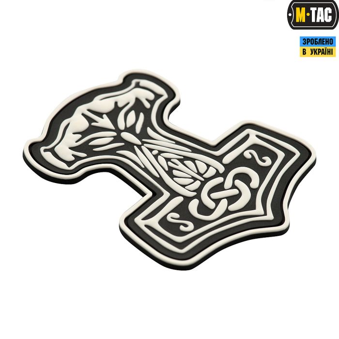 M-Tac нашивка Молот Тора PVC Black/White (сорт 2)