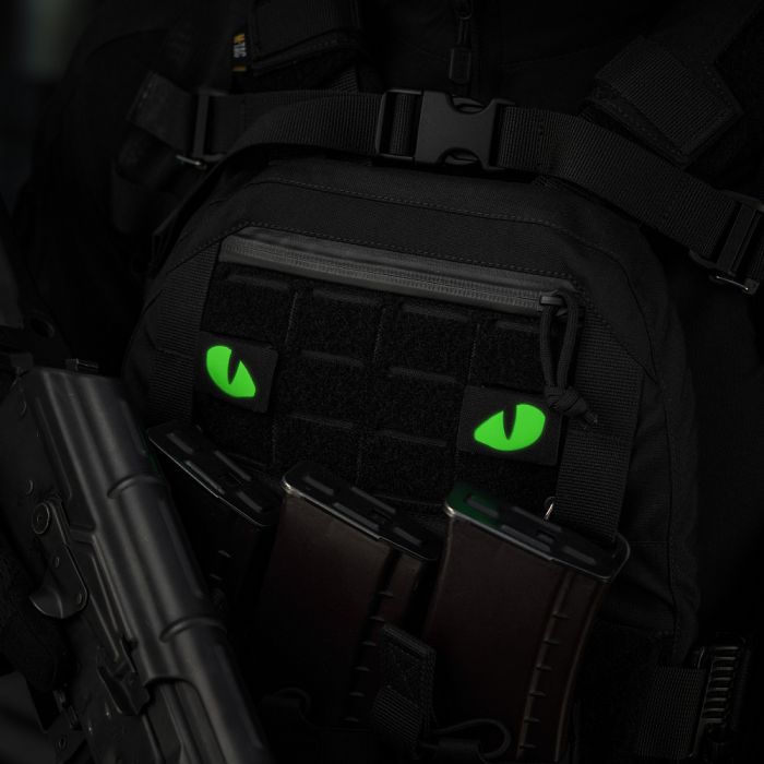 M-Tac нашивка Tiger Eyes Laser Cut (пара) Black/Green/GID