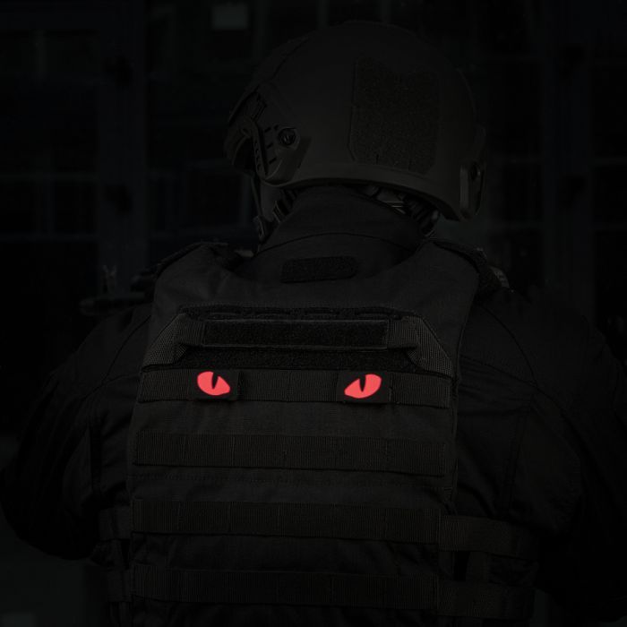 M-Tac нашивка Tiger Eyes Laser Cut (пара) Black/Red/GID