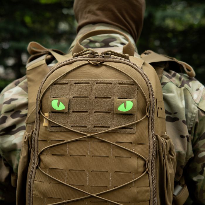 M-Tac нашивка Tiger Eyes Laser Cut (пара) Coyote/Green/GID