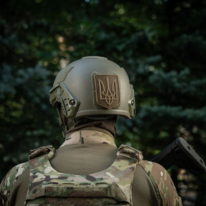 Нашивка герб України PVC великий Coyote